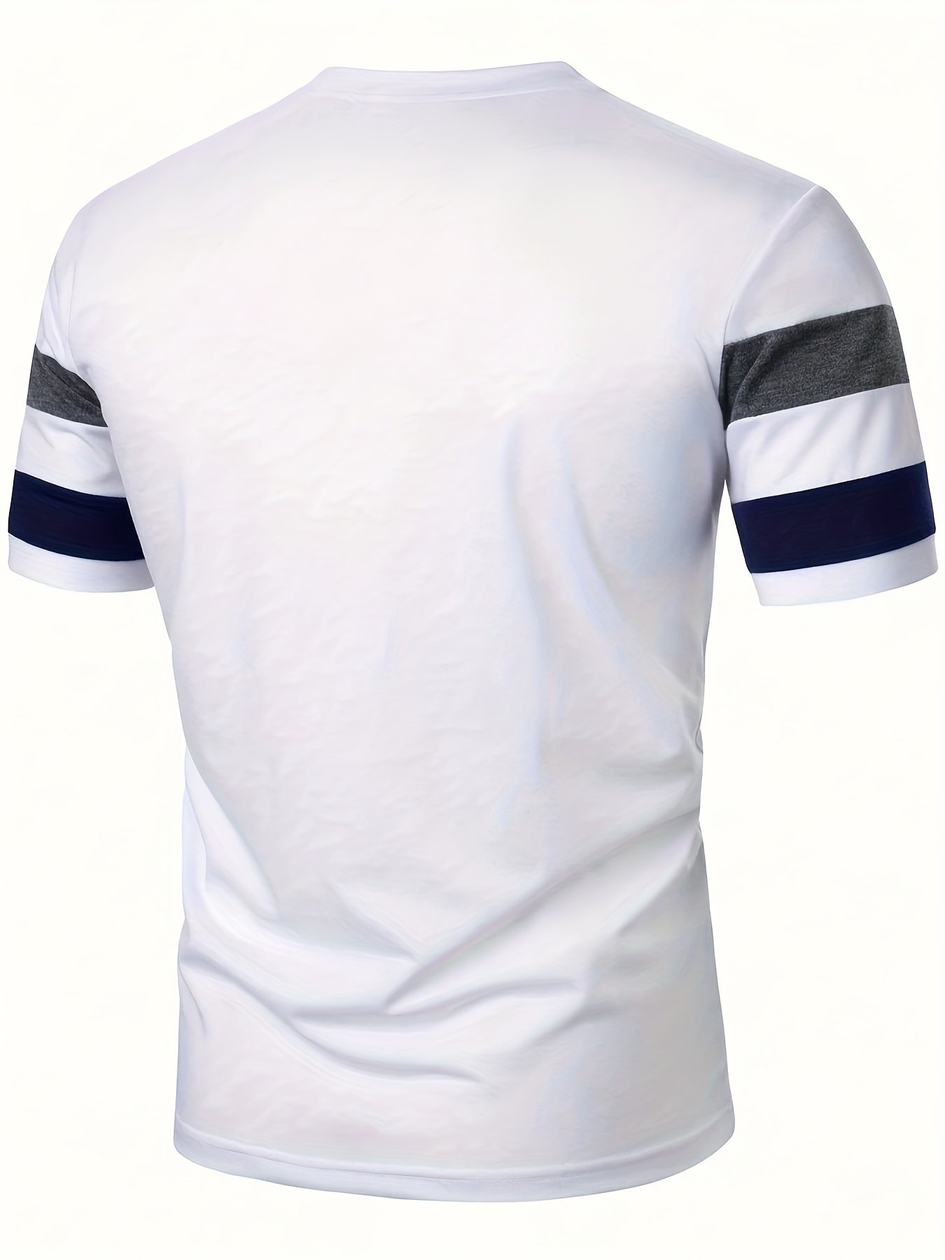 Men??s Stripe Pattern Crew Neck And Short Sleeve T-shirt, Casual And Chic Tops For Summer Outdoors Activities - Image 6