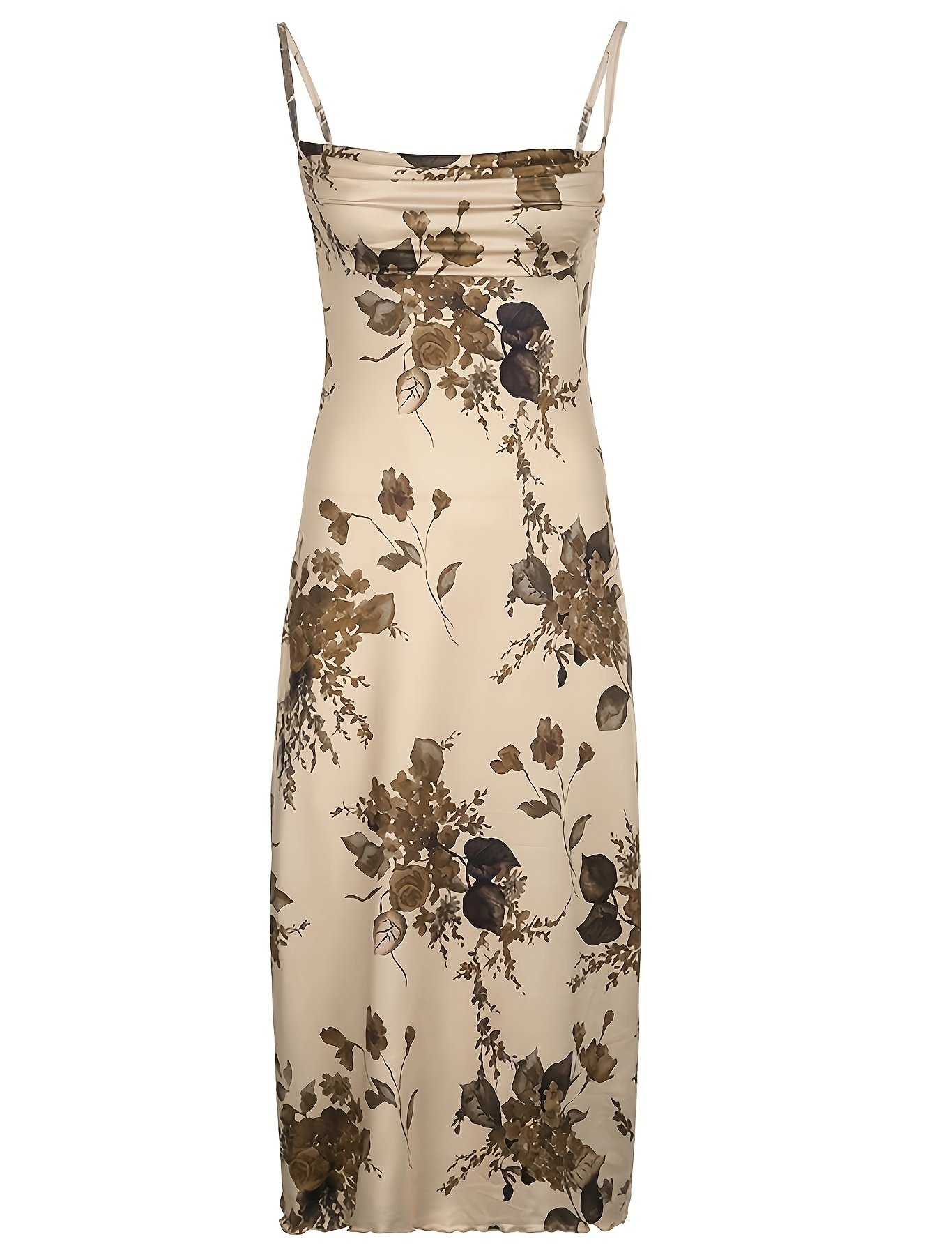 Floral Print Ruched Dress, Sexy Spaghetti Strap Bodycon Dress, Women??s Clothing - Image 7