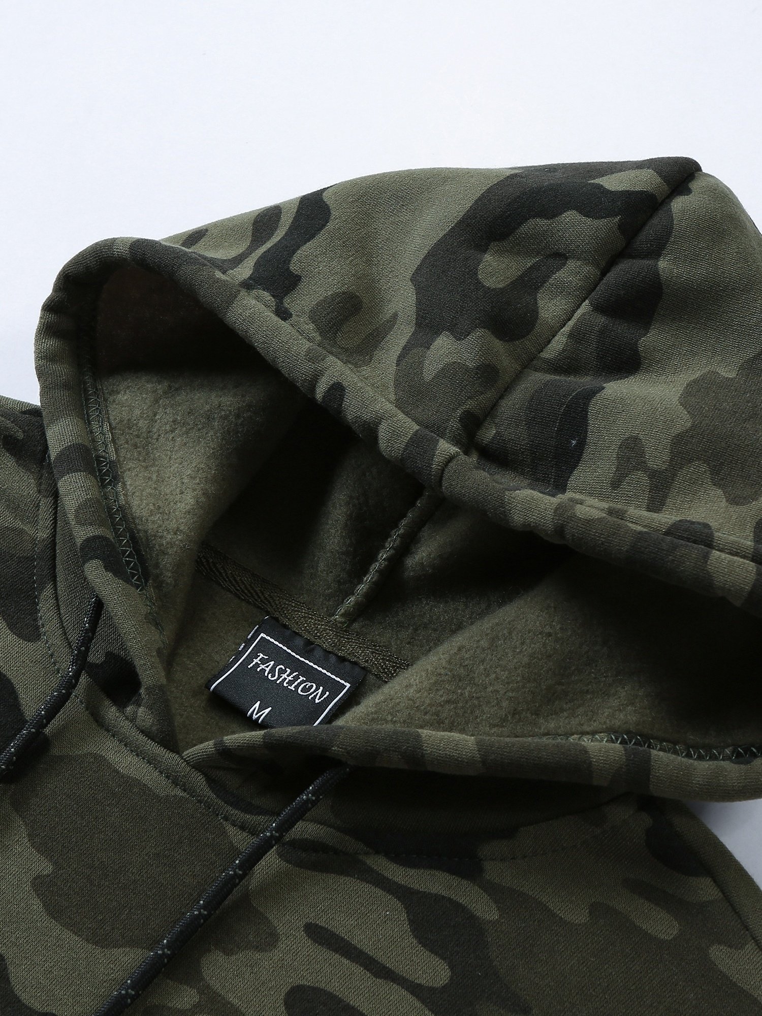 Men??s Camo Loose Pullover Hooded Fleece Sweatshirt For Autumn And Winter - Image 7