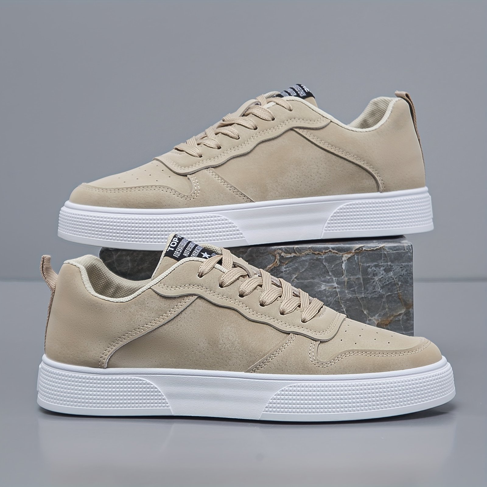 Men??s Trendy Solid Colour Low Top Skateboard Shoes, Comfy Non Slip Casual Lace Up Sneakers For Men??s Outdoor Activities - Image 11