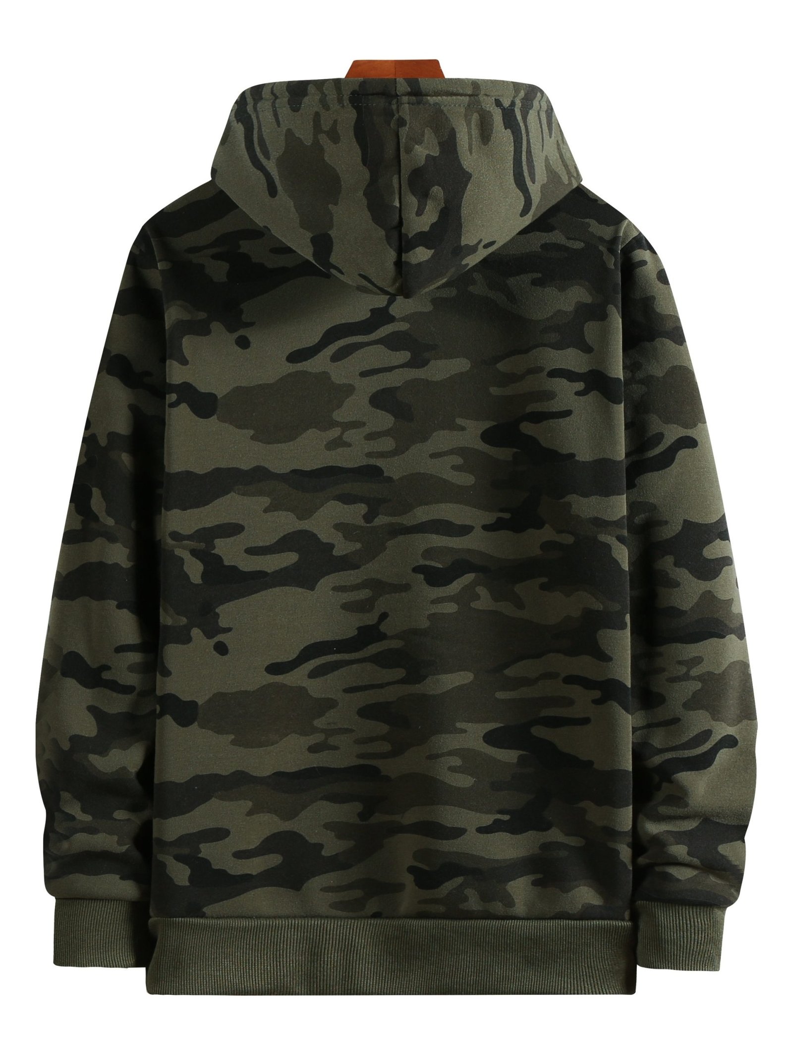Men??s Camo Loose Pullover Hooded Fleece Sweatshirt For Autumn And Winter - Image 6