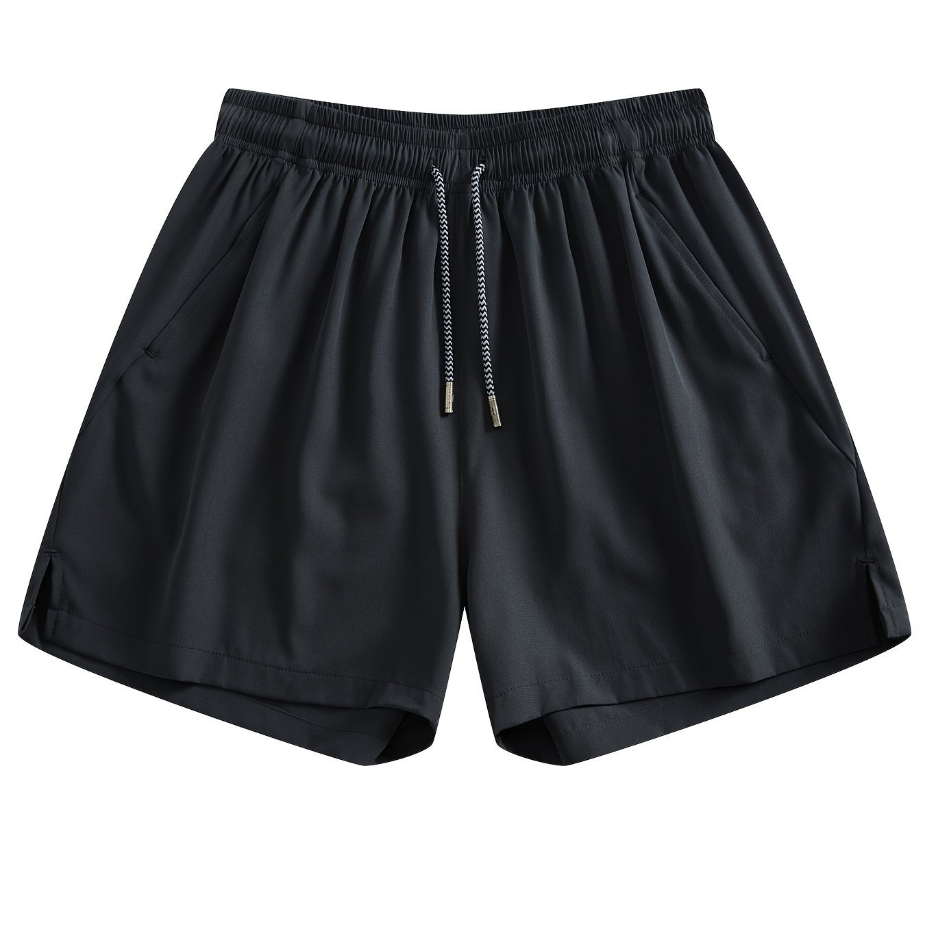 Men??s Solid Color Leisure Shorts With Zippered Pockets, Summer Fashion Drawstring Sports Shorts For Fitness And Outdoors Wear - Image 7