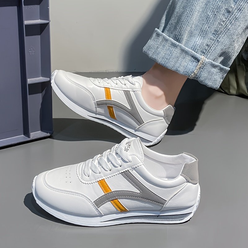 Women??s Simple Platform Sneakers, Casual Lace Up Outdoor Shoes, Comfortable Low Top Sport Shoes - Image 3