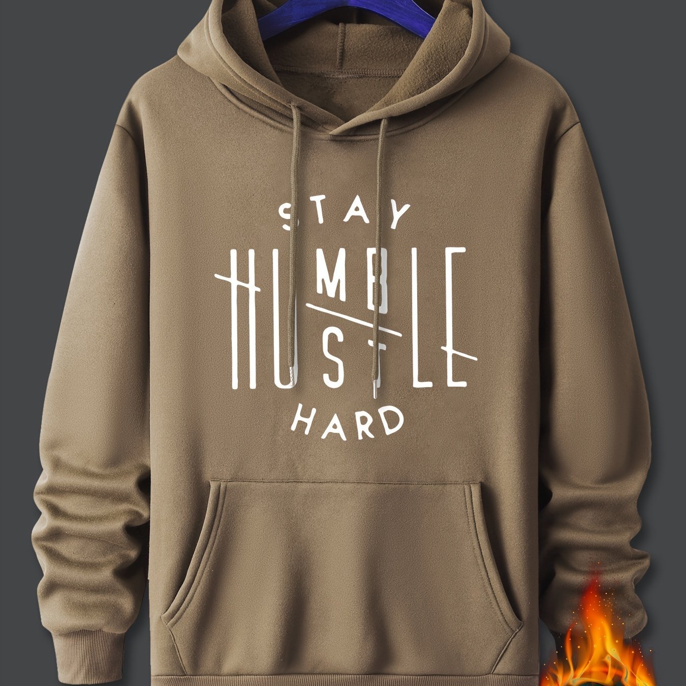 Stay Humble & Hustle Print Hoodie, Cool Hoodies For Men, Men??s Casual Graphic Design Pullover Hooded Sweatshirt With Kangaroo Pocket Streetwear For Winter Fall, As Gifts - Image 13