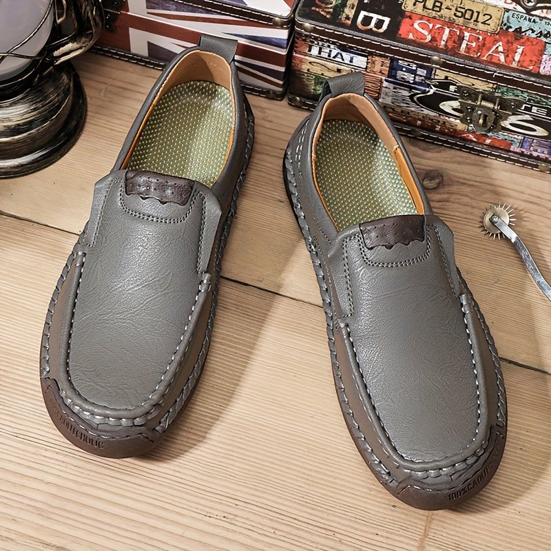 Men??s Stitching Casual Loafers, Breathable Wear-resistant Anti-skid Slip On Shoes For Outdoor Walking Driving, Spring Summer And Autumn - Image 12