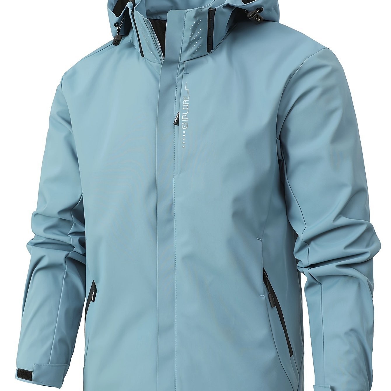 Men??s Lightweight Waterproof Rain Jacket, Hooded Shell Outdoor Raincoat Hiking Windbreaker Jacket Coat - Image 2