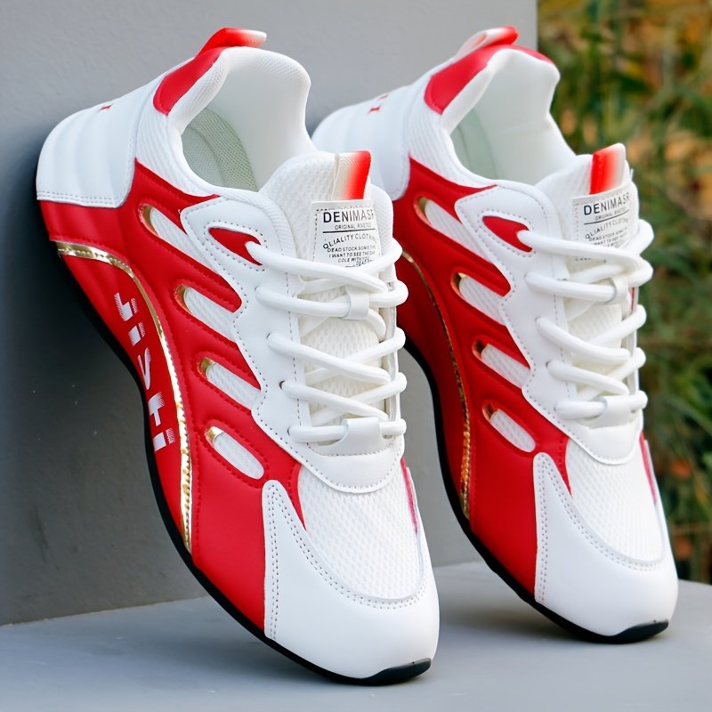 Men??s Knit Breathable Running Shoes, Comfy Non Slip Lace Up Shock Absorption Sneakers For Men??s Outdoor Activities - Image 4