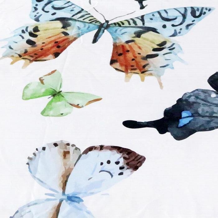 White Colorful Flying Butterflies Throw Pillow Cover - Image 3
