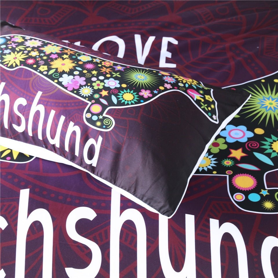 3-Piece Bohemian Dachshund Love Duvet Cover Set - Image 3