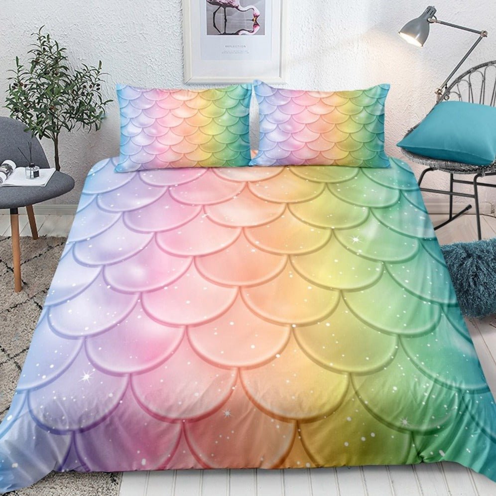2/3-Piece Magical Mermaid Scale Pattern Duvet Cover Set