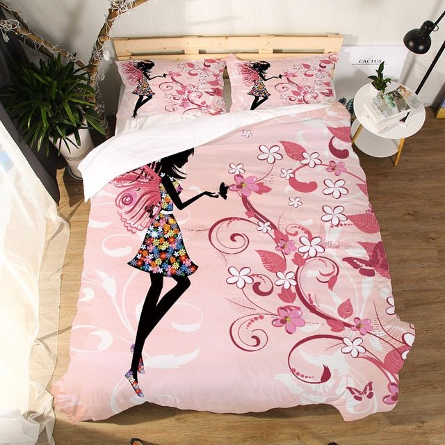 2/3-Piece Girls Butterfly Fairy Duvet Cover Bedding Set - Image 12
