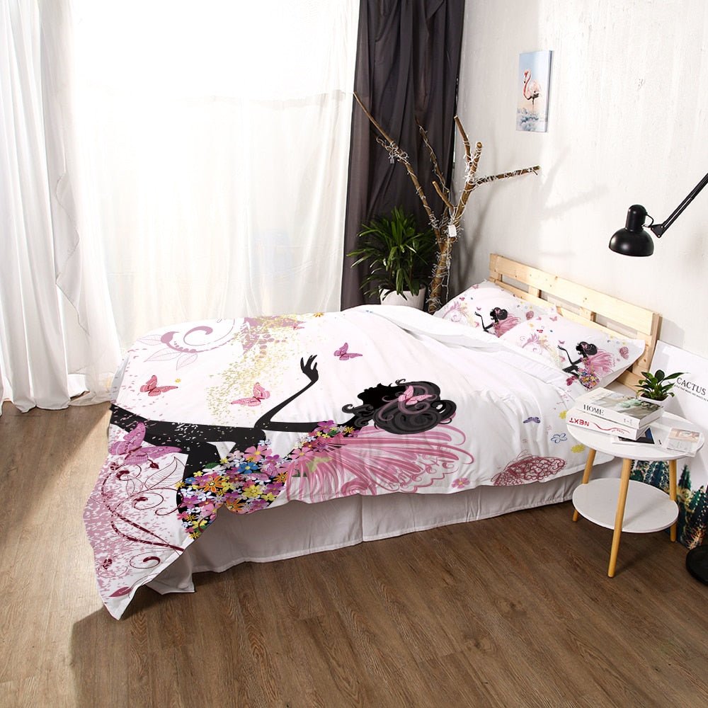 2/3-Piece Girls Butterfly Fairy Duvet Cover Bedding Set - Image 2