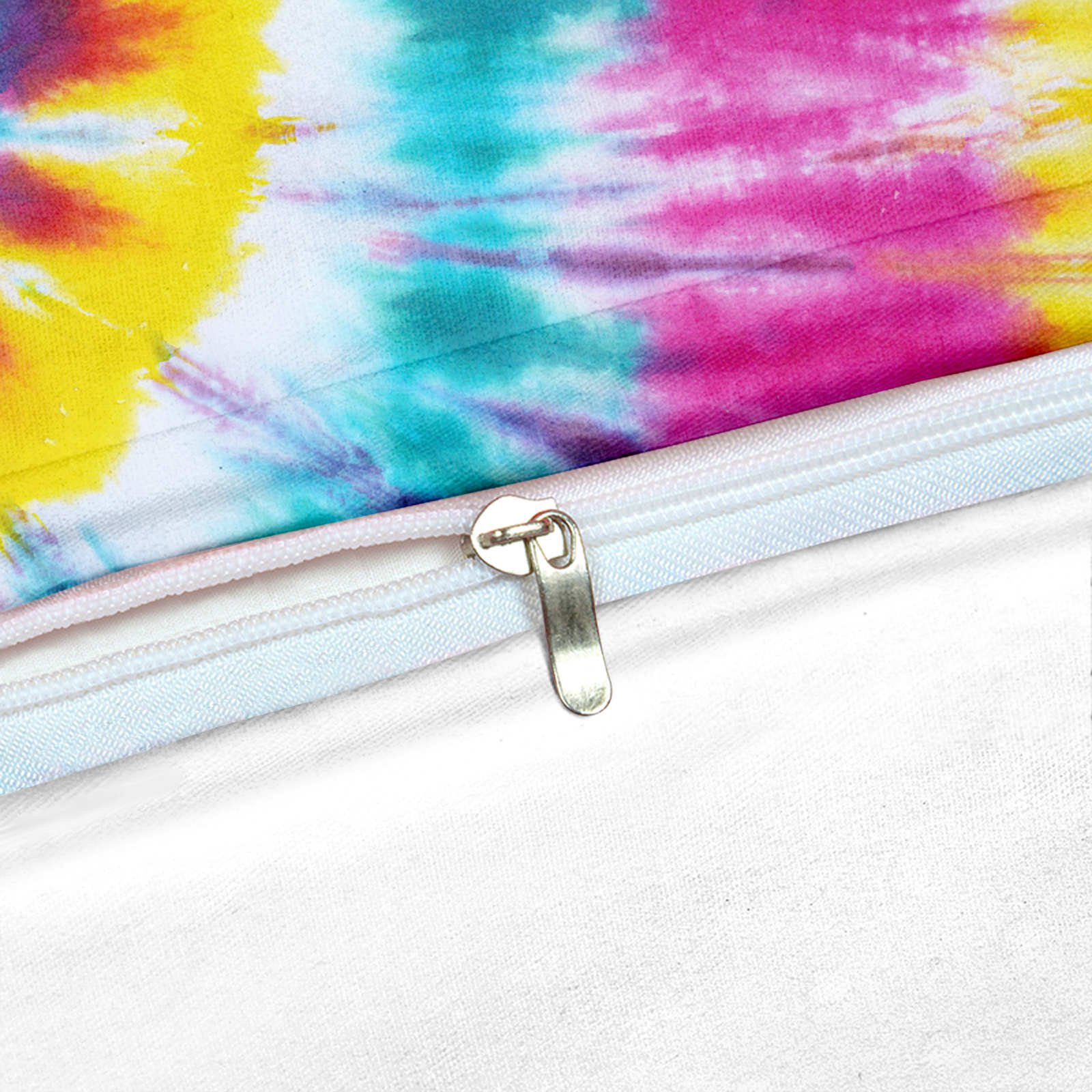 2/3-Piece Pink & Yellow Tie-Dye Duvet Cover Set - Image 3