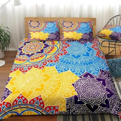 2/3-Piece Colorful Overlapping Mandala Duvet Cover Set