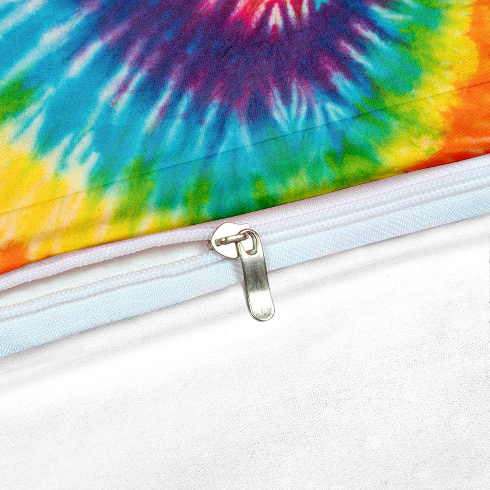 2/3-Piece Bold Rainbow Tie-Dye Duvet Cover Set - Image 3