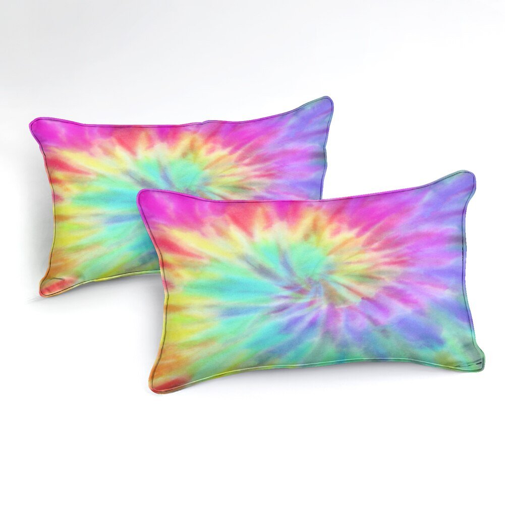 2/3-Piece Pastel Rainbow Tie-Dye Duvet Cover Set - Image 2
