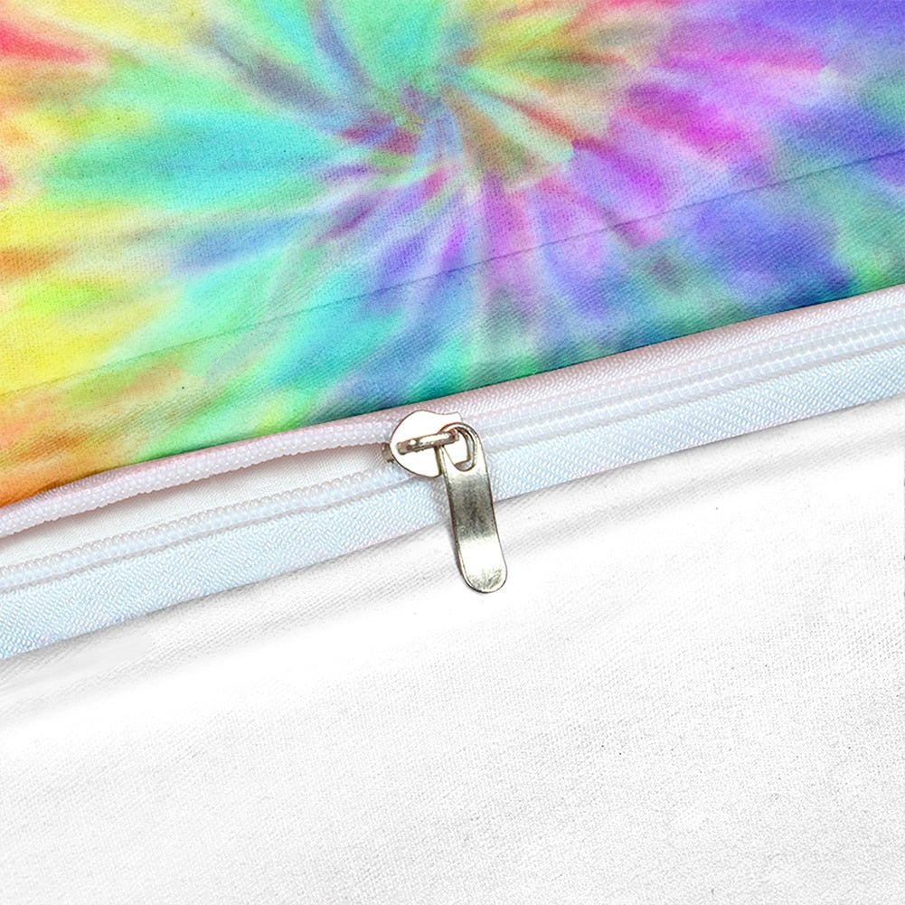 2/3-Piece Pastel Rainbow Tie-Dye Duvet Cover Set - Image 3
