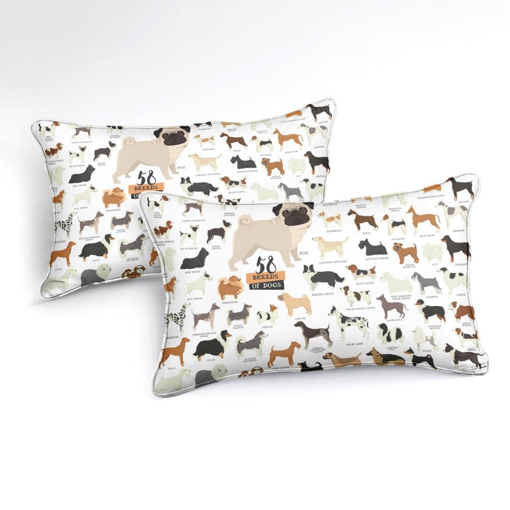 White 2/3-Piece Pet Dog Breeds Duvet Cover Set - Image 2