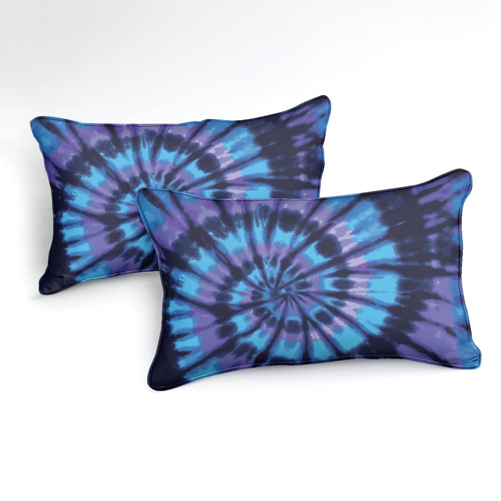2/3-Piece Blue & Purple Tie-Dye Swirl Duvet Cover Set - Image 2