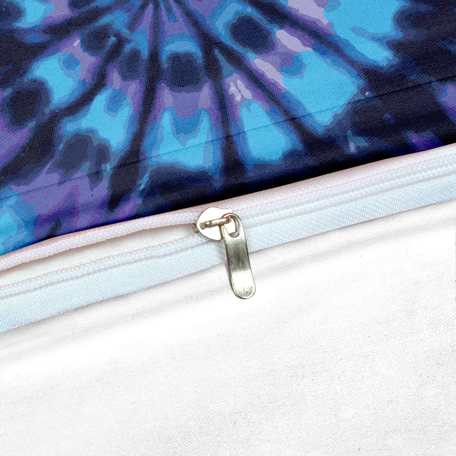 2/3-Piece Blue & Purple Tie-Dye Swirl Duvet Cover Set - Image 3