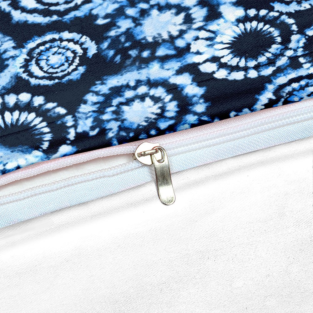2/3-Piece Dark Blue Tie-Dye Pattern Duvet Cover Set - Image 3