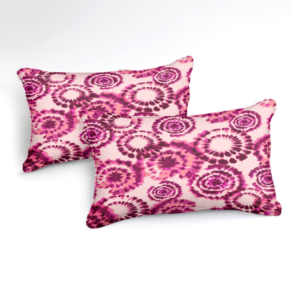 2/3-Piece Red & Pink Tie-Dye Pattern Duvet Cover Set - Image 2