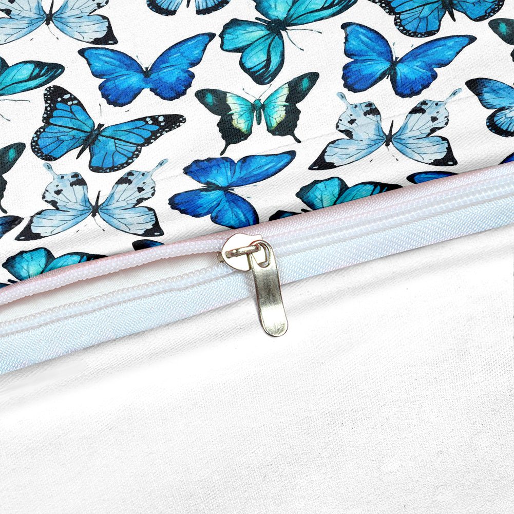 2/3-Piece Flying Blue Butterfly Pattern Duvet Cover Set - Image 3