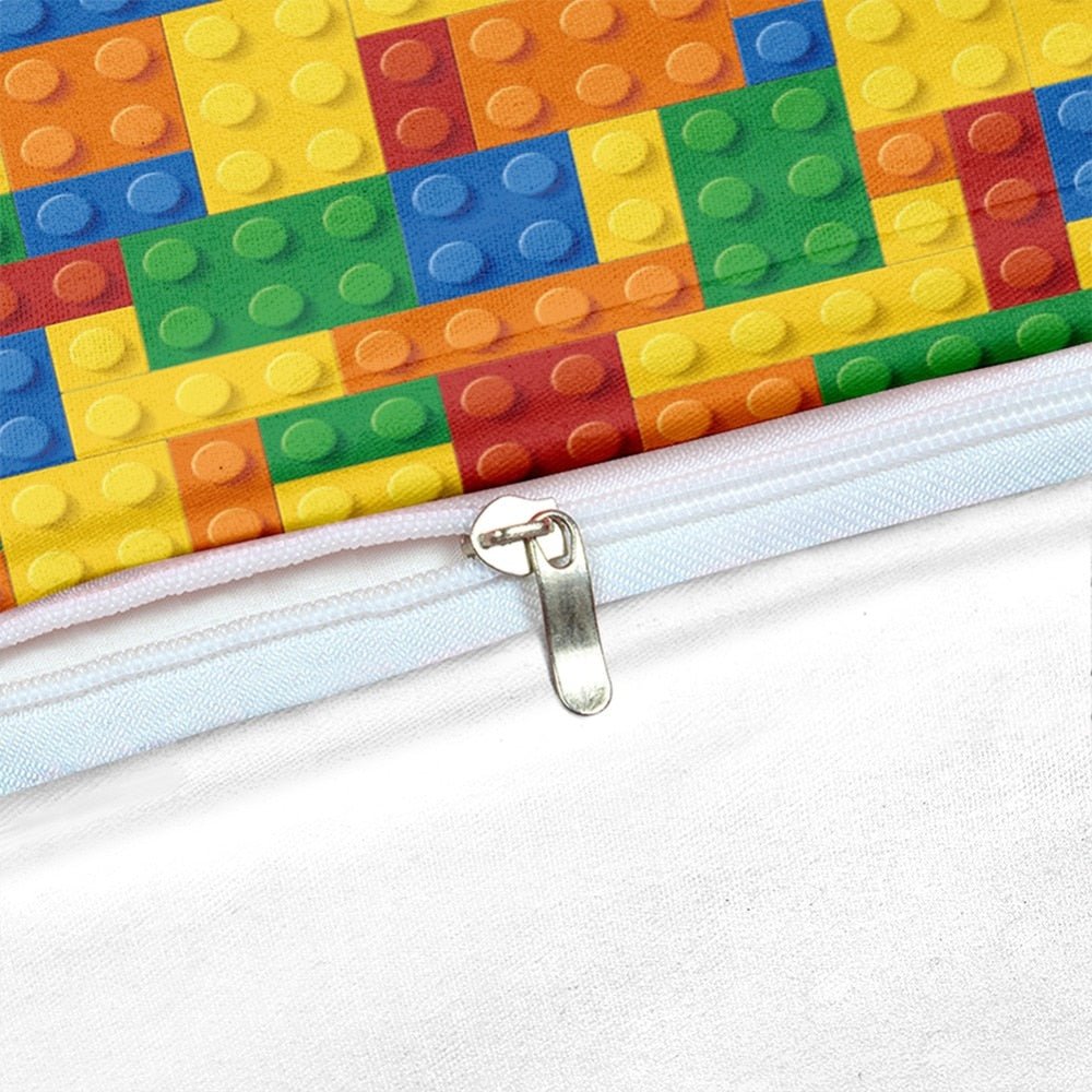 Colorful Kids 2/3-Piece Lego Print Duvet Cover Bedding Set - Image 5