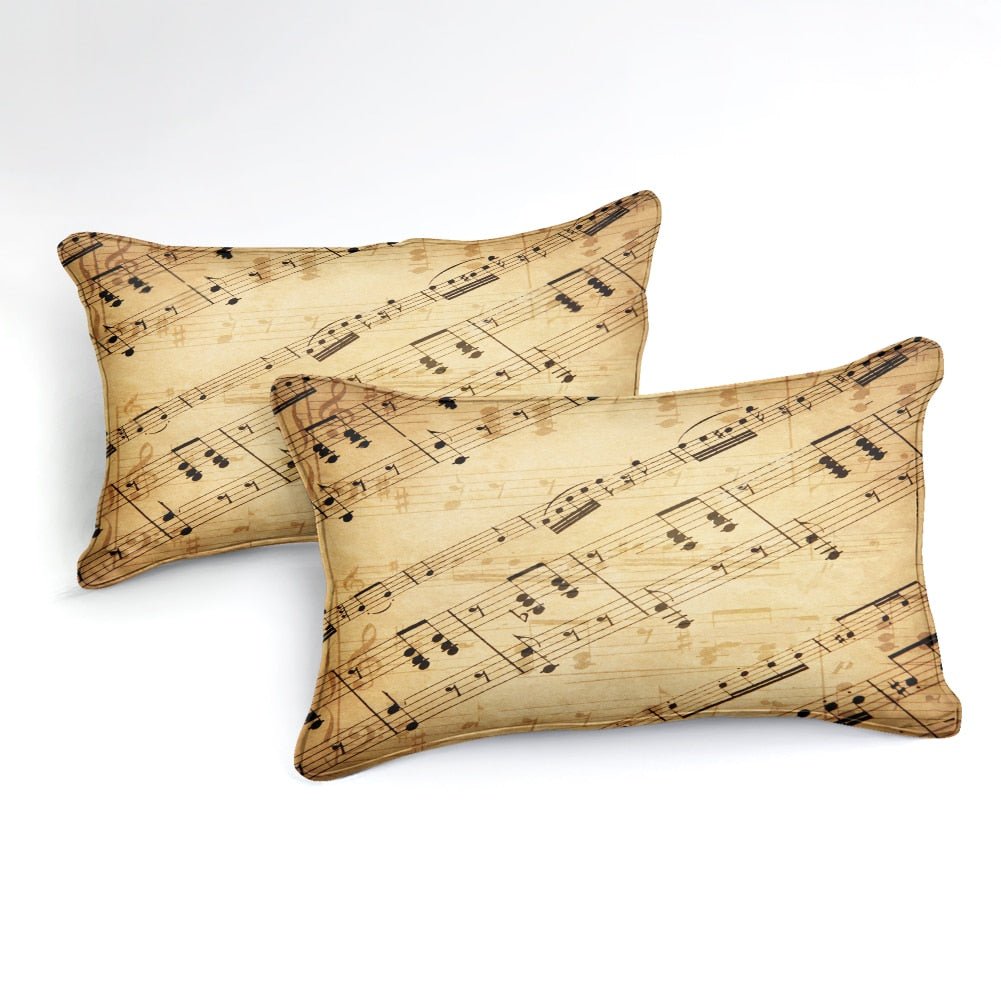 2/3-Piece Vintage Musical Note Print Duvet Cover Set - Image 2