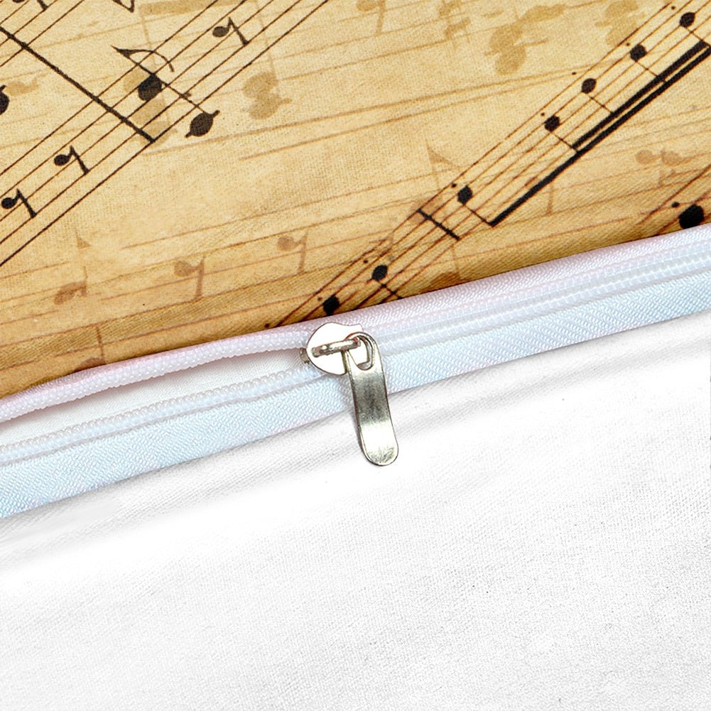 2/3-Piece Vintage Musical Note Print Duvet Cover Set - Image 3