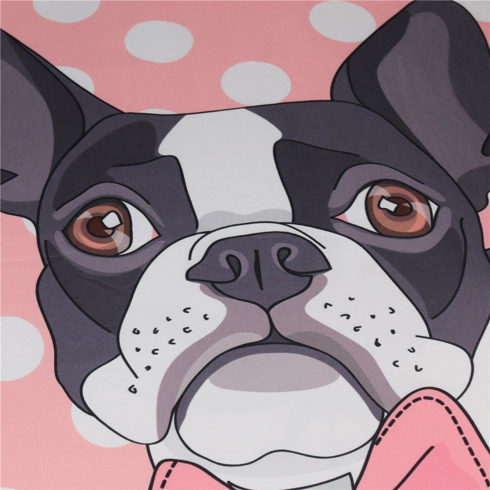 Pink 3-Piece Polka Dot Puppy Dog Duvet Cover Set - Image 4
