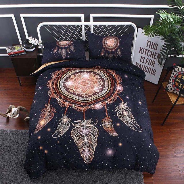 2/3-Piece Multi-Color Dreamcatcher Duvet Cover Bedding Set - Image 14