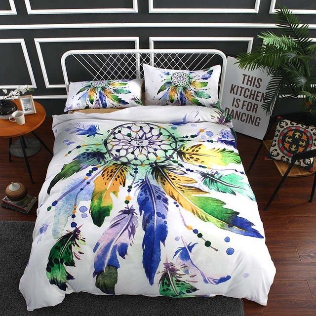 2/3-Piece Multi-Color Dreamcatcher Duvet Cover Bedding Set - Image 9