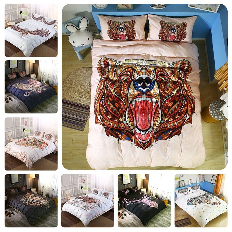 2/3-Piece Bohemian Animal Print Duvet Cover Set