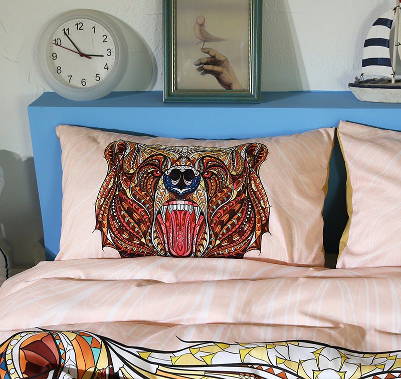2/3-Piece Bohemian Animal Print Duvet Cover Set - Image 4