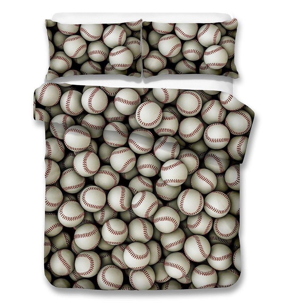 2/3-Piece Baseball Print Duvet Cover Bedding Set - Image 2