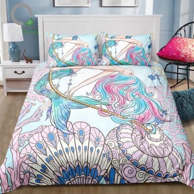 2/3-Piece Boho Swinging Mermaid Duvet Cover Set