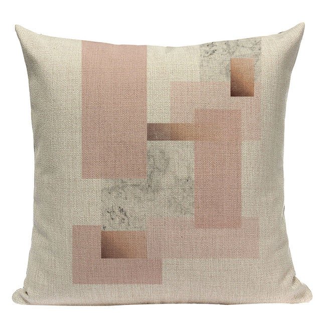 18?? Pink Nordic Geometric Elements Throw Pillow Cover - Image 6
