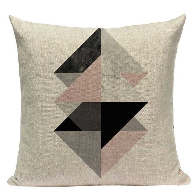 18?? Pink Nordic Geometric Elements Throw Pillow Cover - Image 30