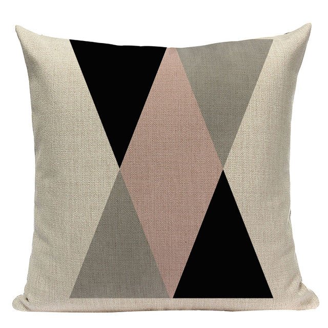18?? Pink Nordic Geometric Elements Throw Pillow Cover - Image 10