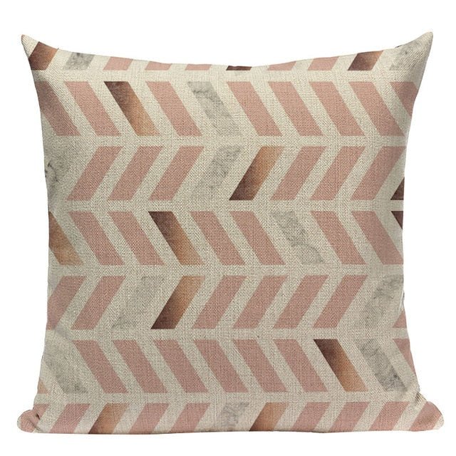 18?? Pink Nordic Geometric Elements Throw Pillow Cover - Image 15