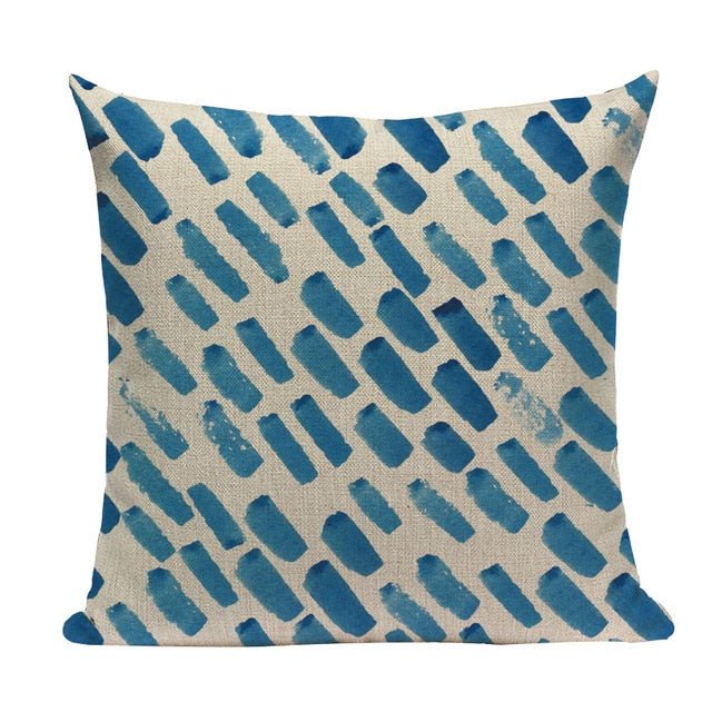 18?? Blue Abstract Watercolor Pattern Throw Pillow Cover - Image 7