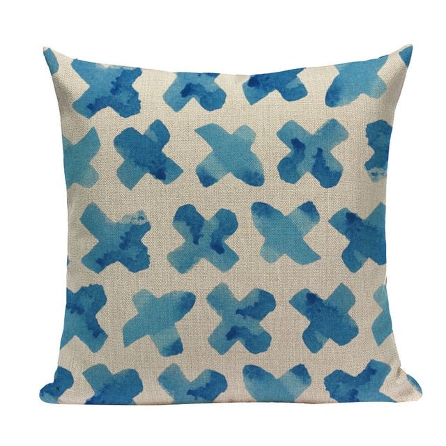 18?? Blue Abstract Watercolor Pattern Throw Pillow Cover - Image 16