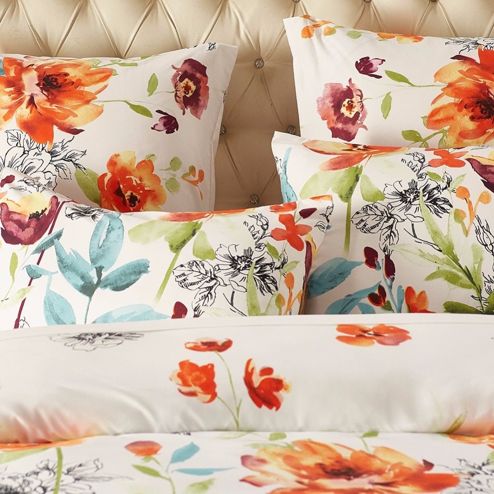 Colorful 2/3-Piece Spring Floral Print Duvet Cover Set - Image 2