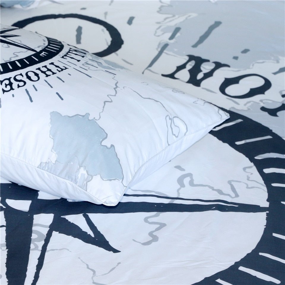 3-Piece Nautical Wandering Compass Duvet Cover Set - Image 2