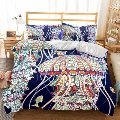 2/3-Piece Bohemian Jellyfish Print Duvet Cover Set