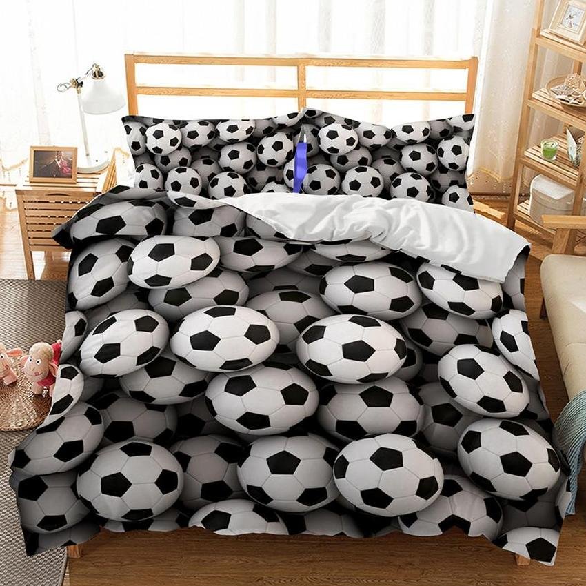 2/3-Piece Soccer Ball Print Duvet Cover Bedding Set
