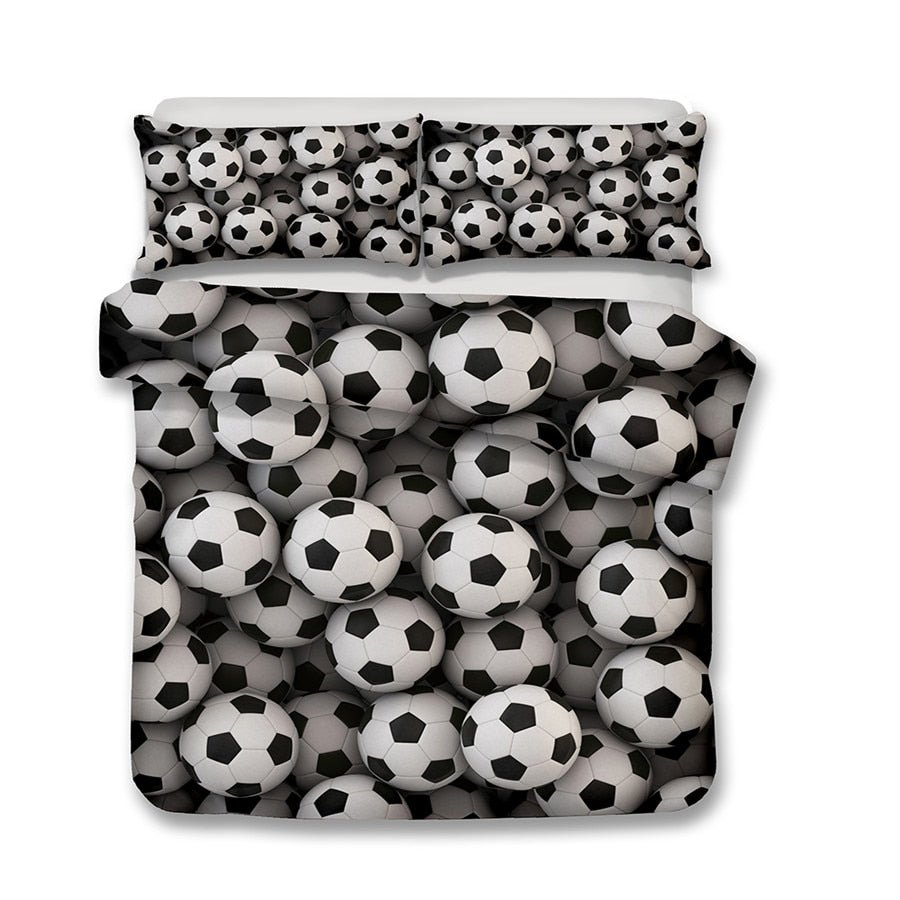 2/3-Piece Soccer Ball Print Duvet Cover Bedding Set - Image 2