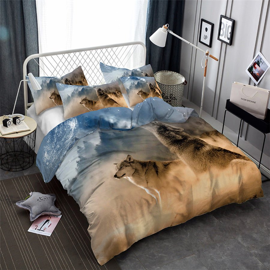 2/3-Piece Howling Wolf Breath Duvet Cover Bedding Set