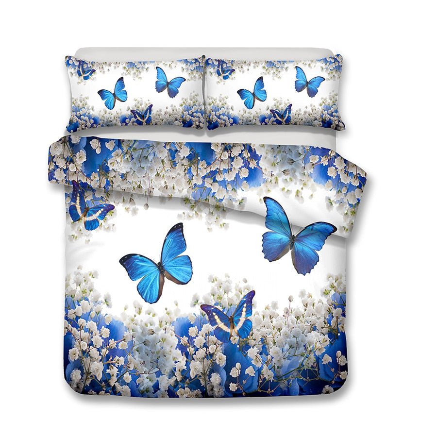 2/3-Piece Colorful Flower Butterfly Print Duvet Cover Set - Image 9